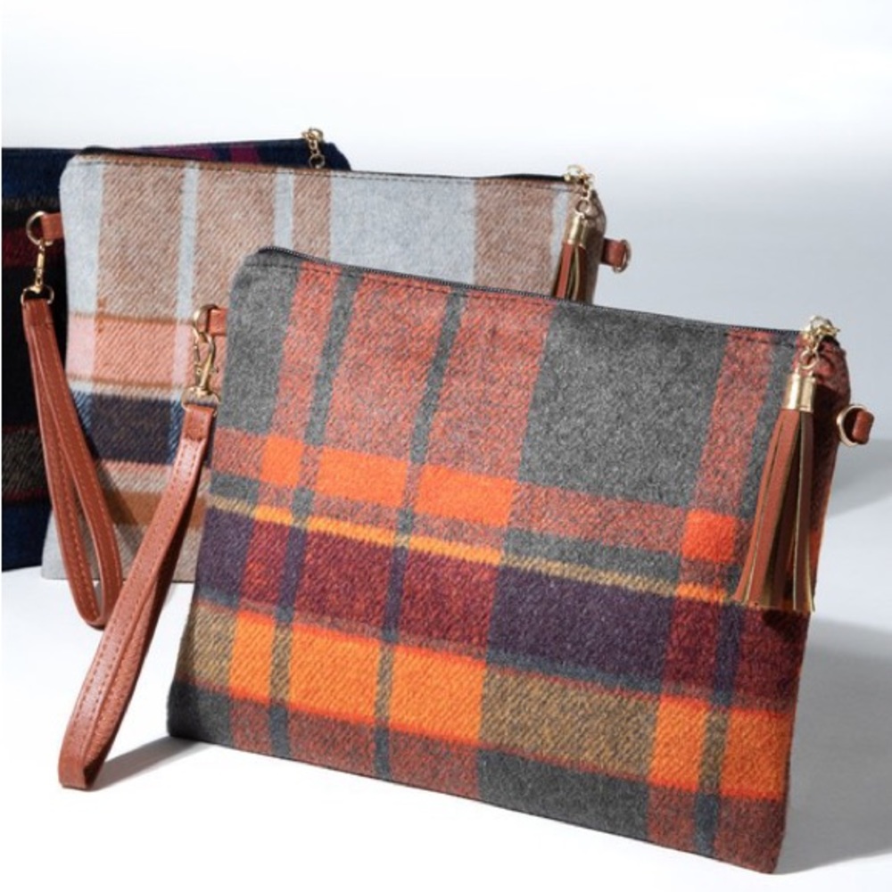 Rust Plaid Crossbody Bag - Picture 4 of 12